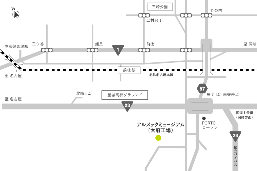 アルメックミュージアムの地図